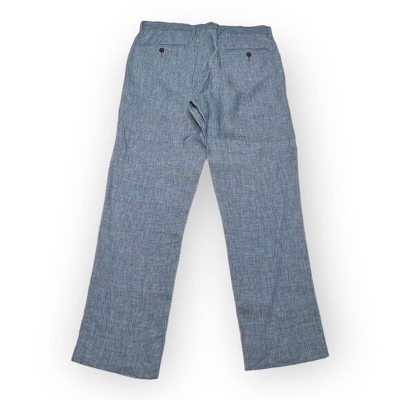 Men's J.Crew Bowery Pant in Baird McNutt Irish Linen Twill Blue | 32/30 | $128 - Picture 1 of 3